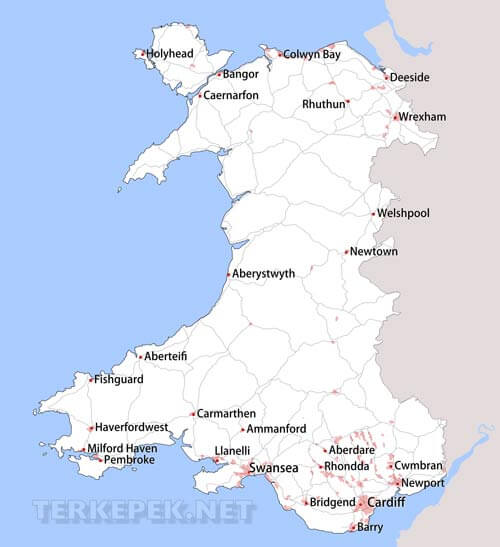 Wales politikai térkép