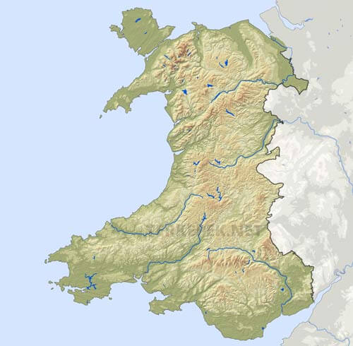 Wales felszíne